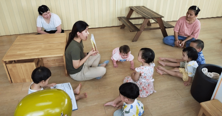 Early learners enjoying storytime.
