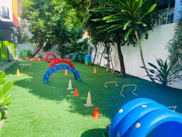 A view of the outdoor playground area and equipment available at the campus