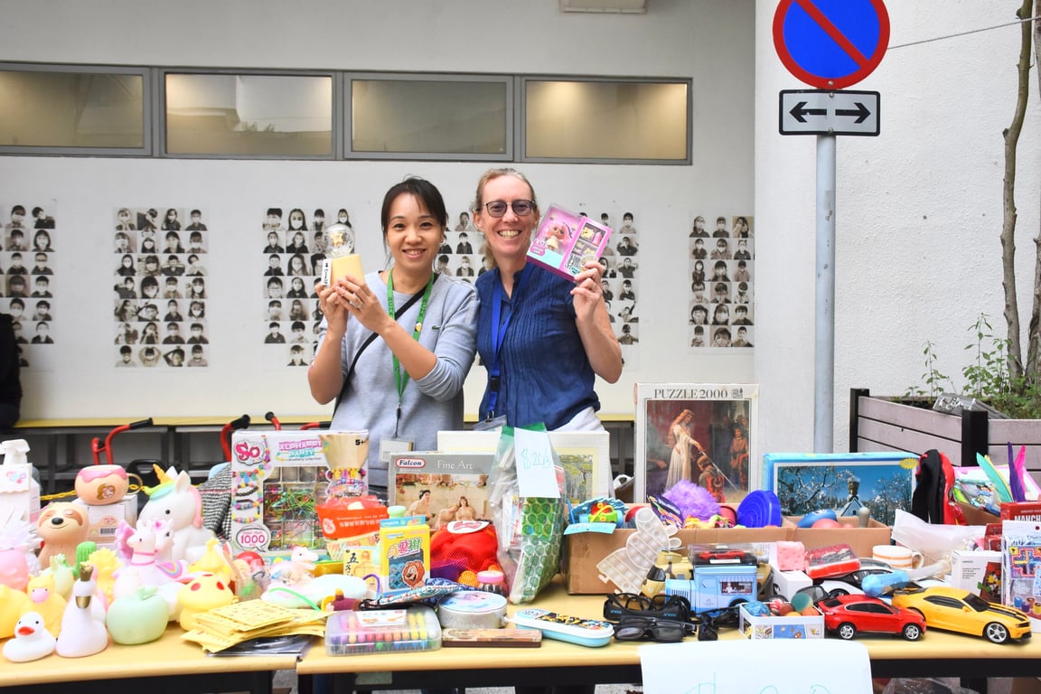 Volunteers running a toy and gift stall at Family Fun Day 2024.