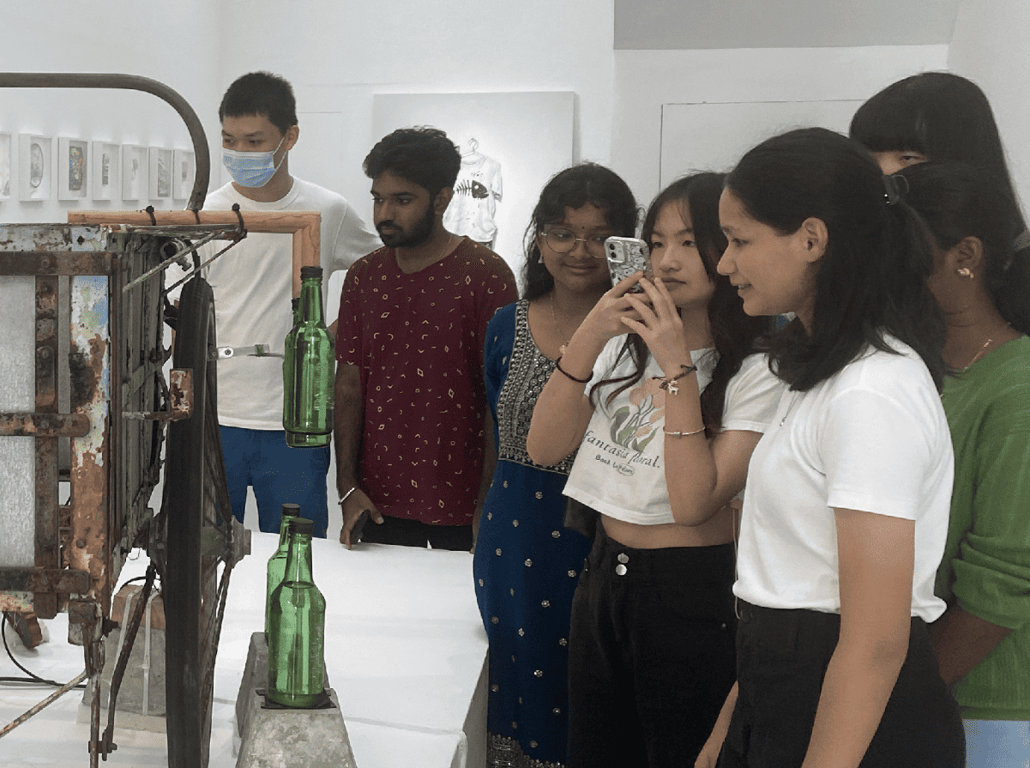 MYP4 students observing Ernest Zacharevic's solo exhibition in Penang.