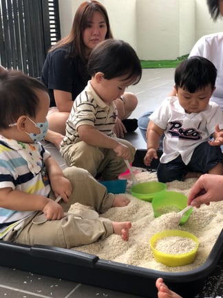Children engaging in a "Sensory Playtime" session.