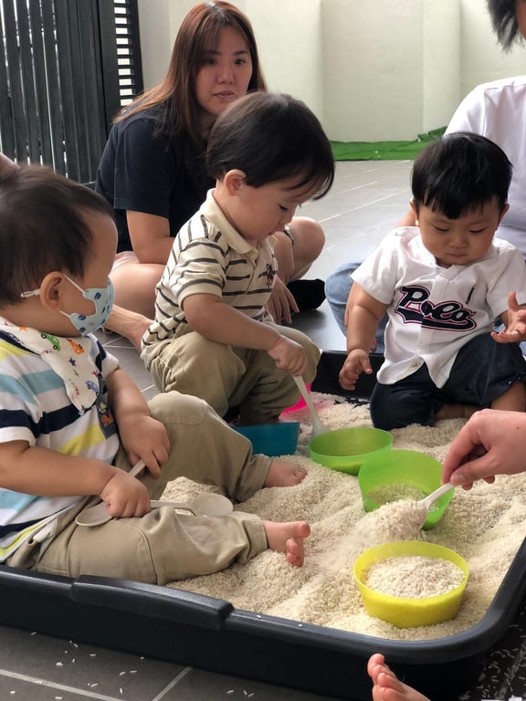 Children engaging in a "Sensory Playtime" session.
