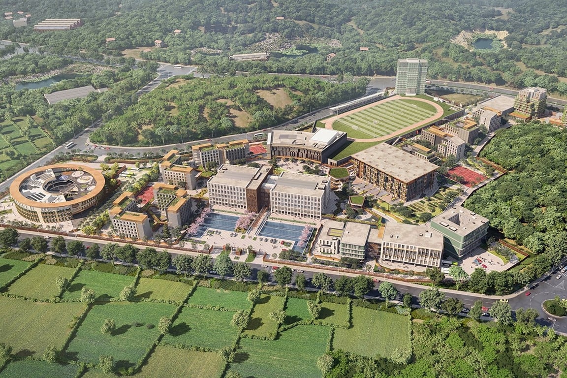 A bird's-eye view of the  facilities at Fettes College Guangzhou.