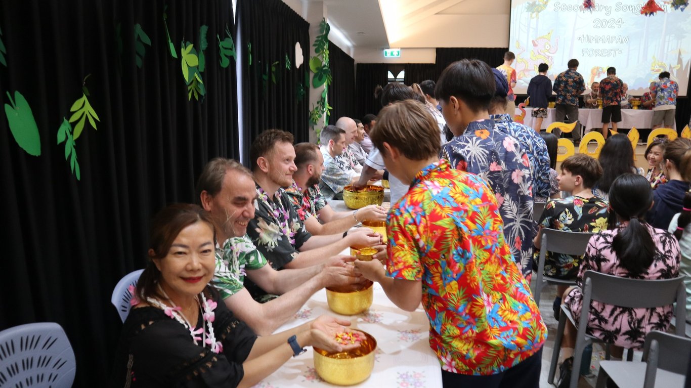 The AISB community during the Songkran celebrations.