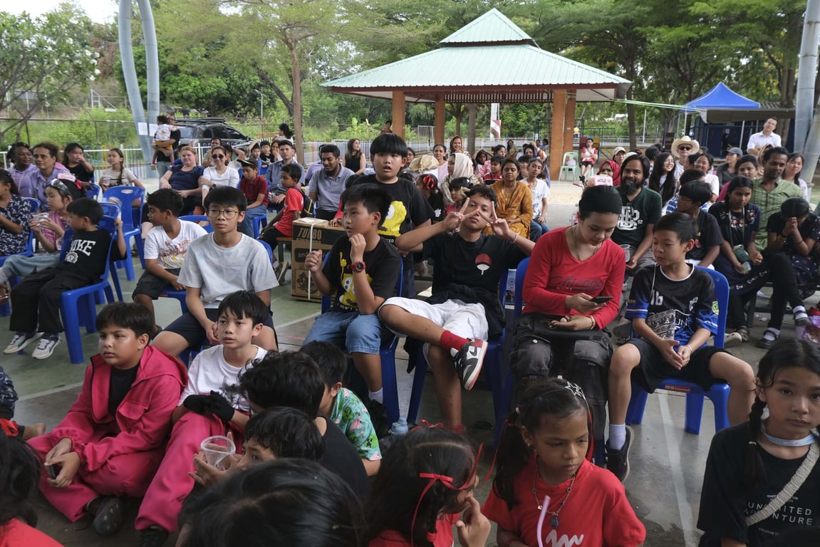 The school community at the Fun and Food fair.