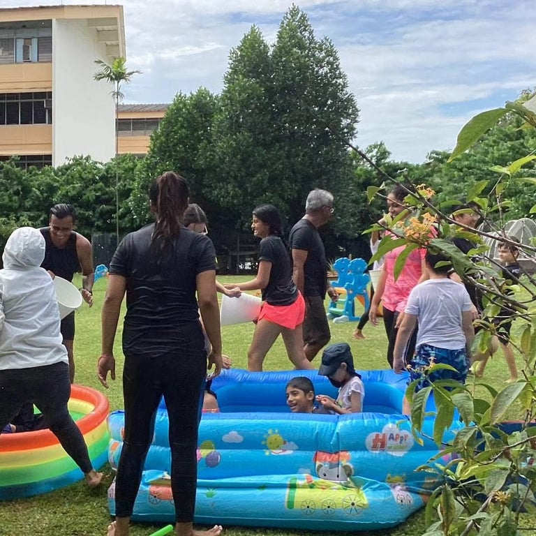 Teachers and students celebrate the last week of term with Waterplay activities, a firm favourite of the students.