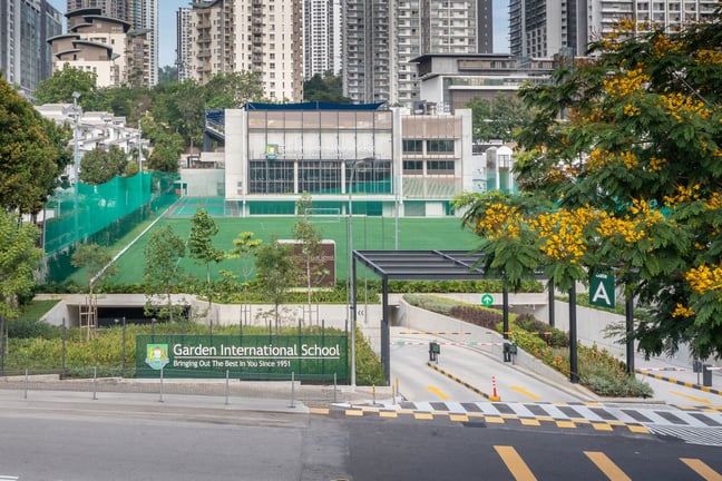 The facade of Garden International School Main Campus.