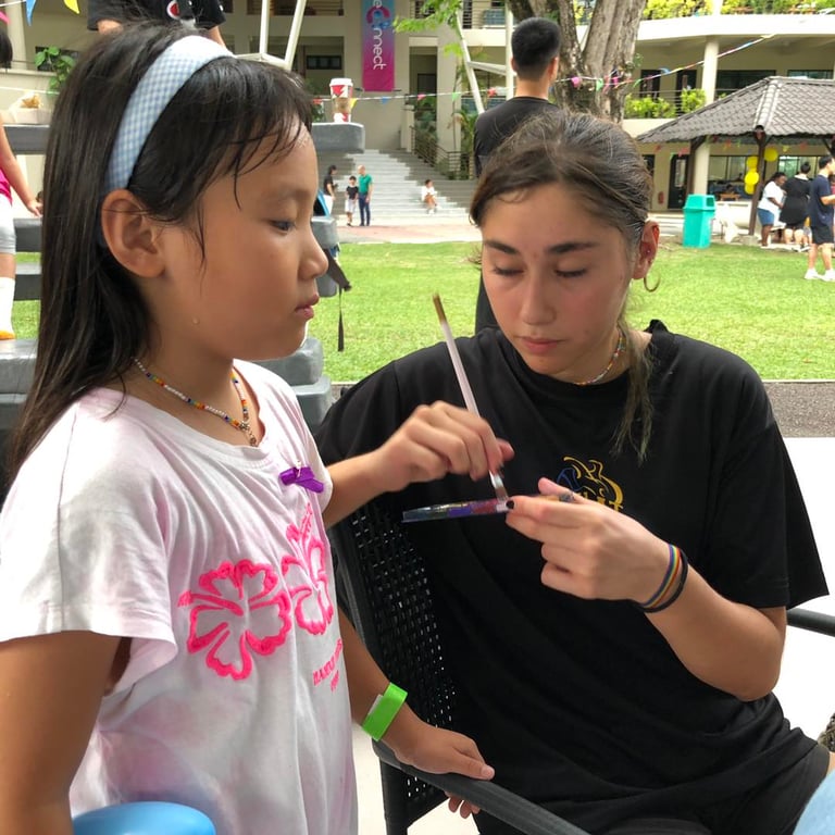 Family members engaging in activities on 