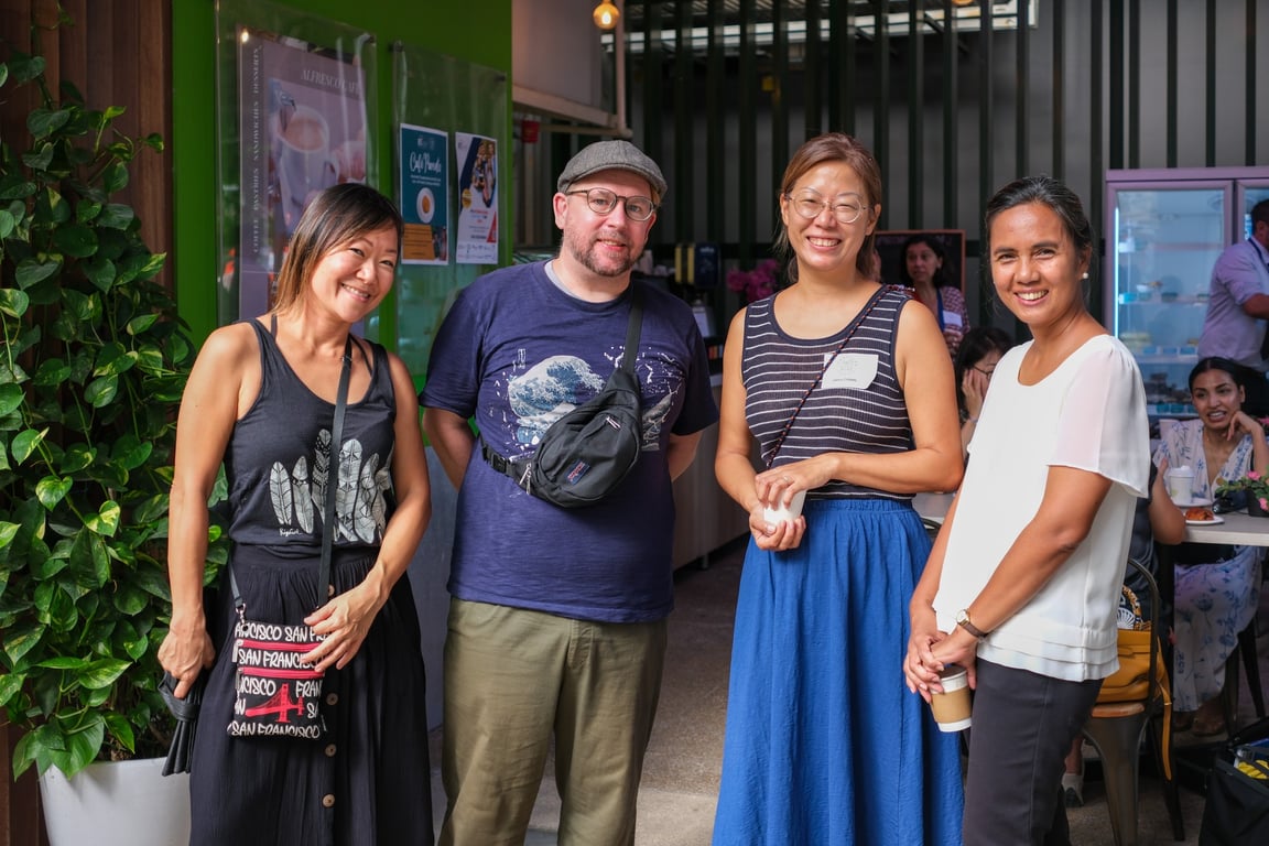 Parents attend a coffee morning at the school