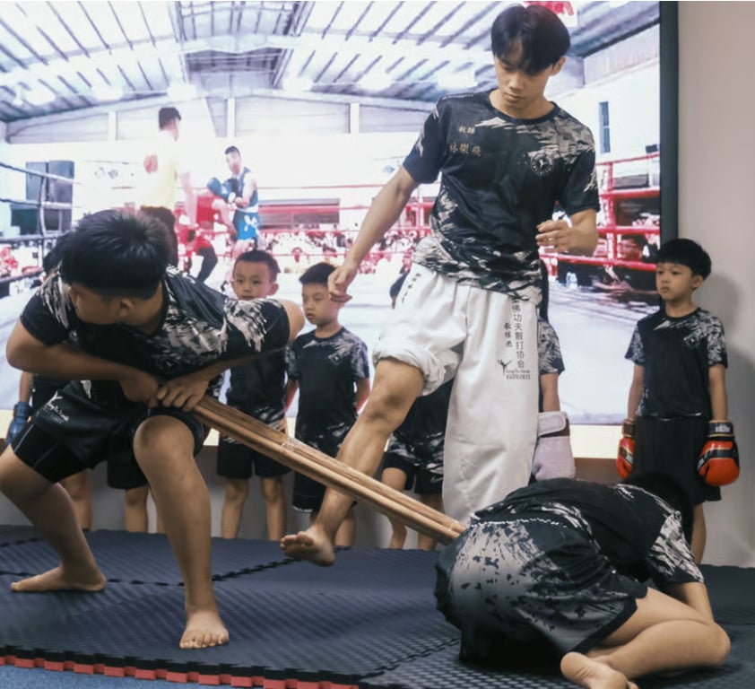The Sanda Team performing in a grand opening of an event.