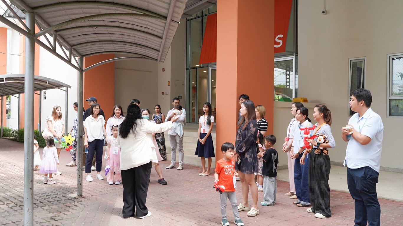Families exploring campus and connecting with teachers during SBS Rangsit Open Day.