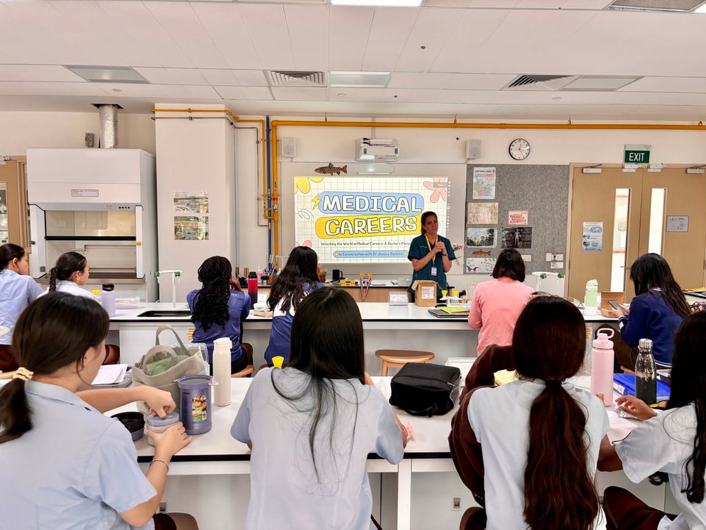 Dr. Jessica Rankine from IMC Medical visited class to discuss careers in medicine and the future of healthcare.