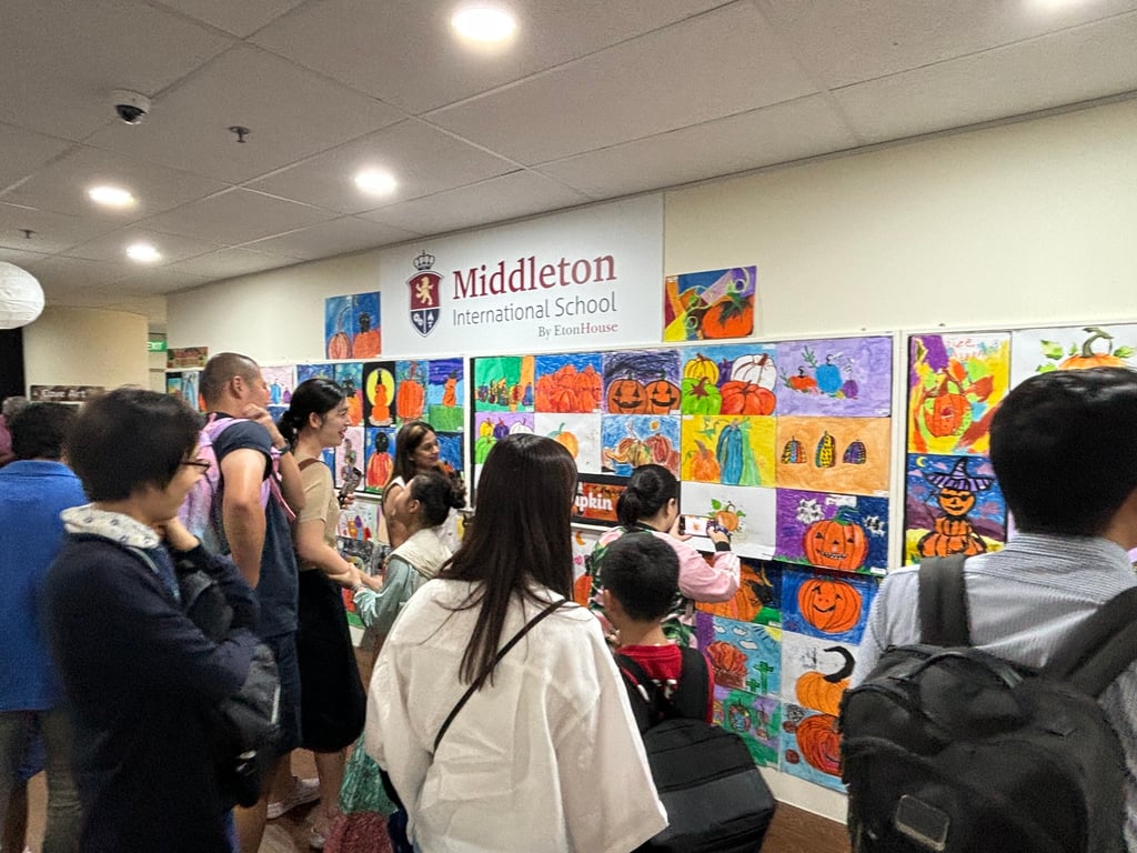Middleton celebrate the end of year with a school-wide art show, where parents can see the children's work throughout the year