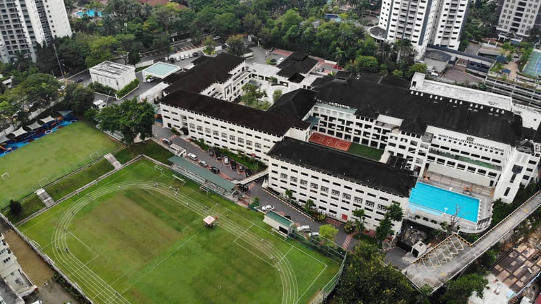 An aerial view of the MKIS campus.