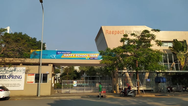 Entrance view of Wellspring Hanoi International Bilingual School campus.