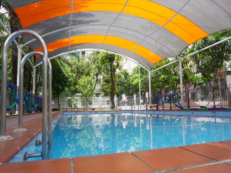 View of the school's swimming pool.