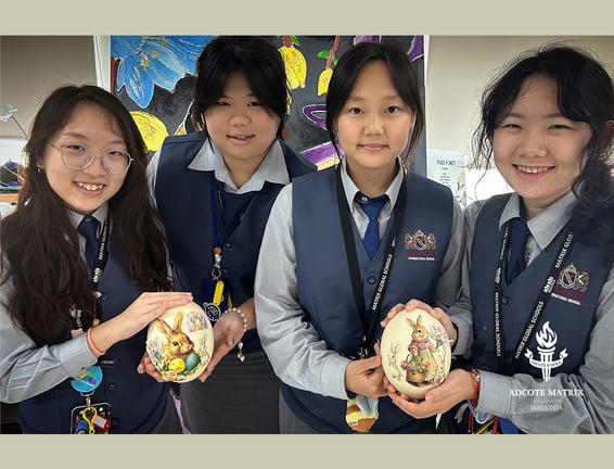 Secondary students showcase their Easter creative projects.