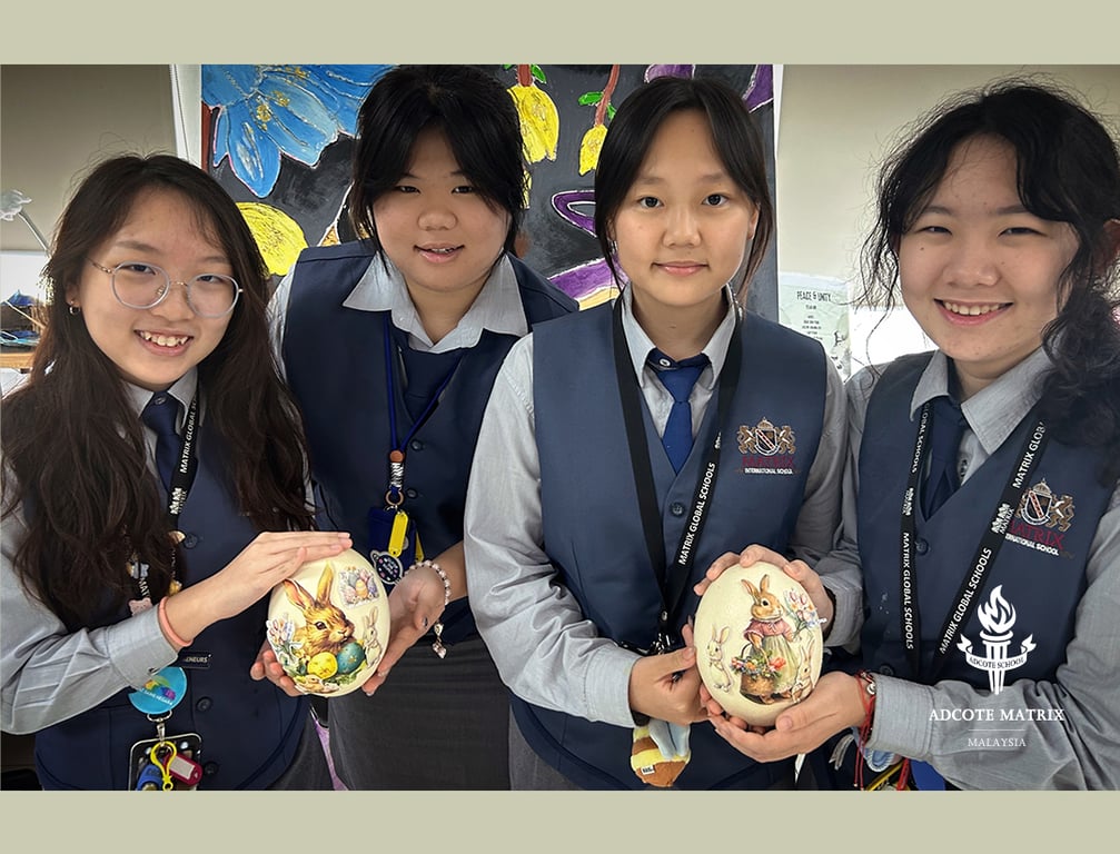 Secondary students showcase their Easter creative projects.