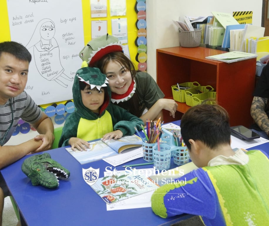 Parents reading aloud at our World Book Day celebration.