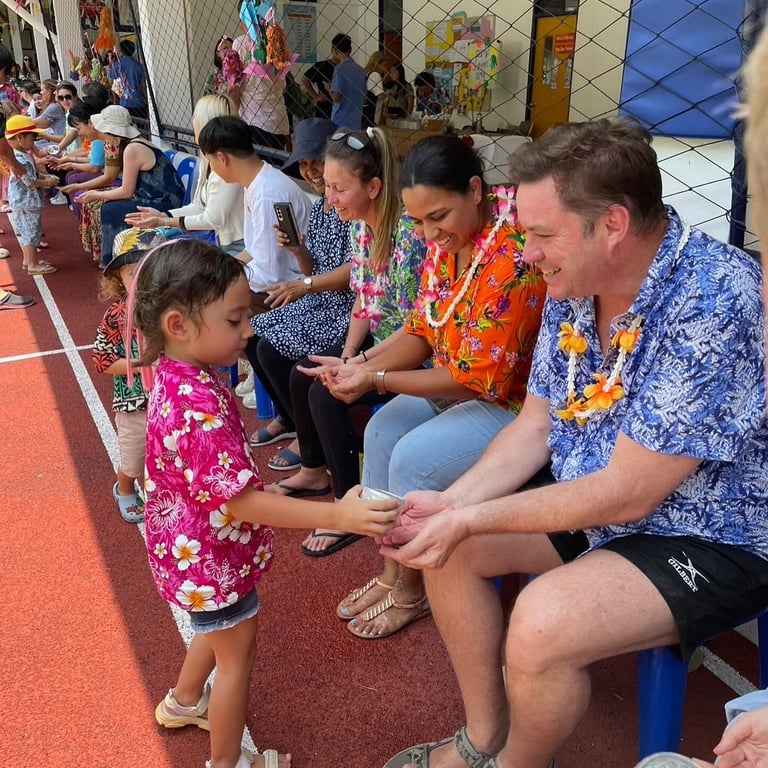 The QSI Phuket community participating in the Songkran celebrations.