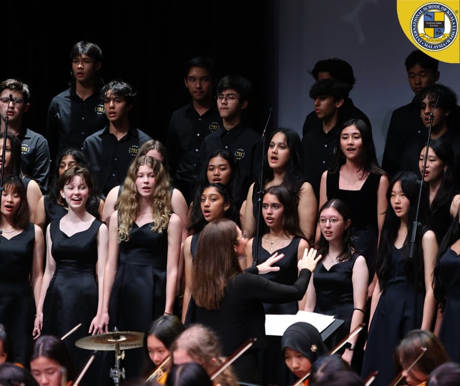 The High School choir performing during the 'Spiritus' event, celebrating classical music alongside the ISKL Philharmonic Youth Orchestra.