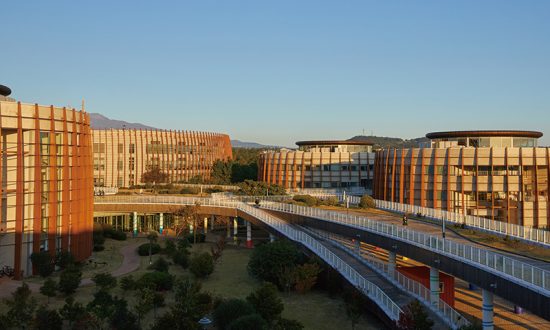 Branksome Hall Asia campus with modern buildings and central walkways.