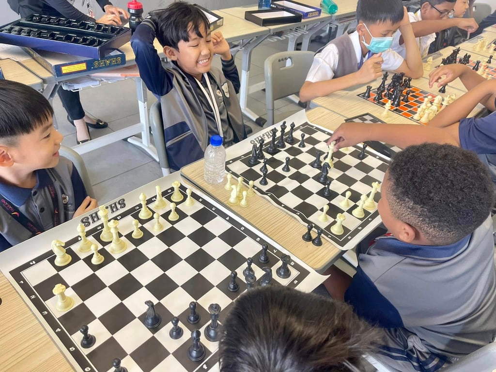 Students develop strategic thinking and patience during their weekly chess club session.