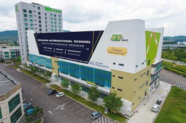 Front view of the school campus.