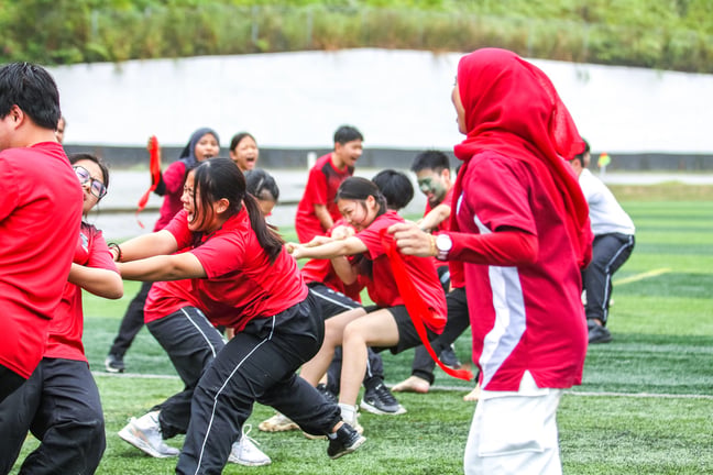 Students participating in outdoor activities.
