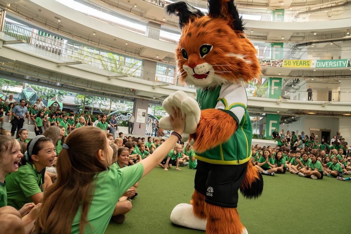 Meet GESSY, our beloved mascot! More than just a character, GESSY was co-created by our students, embodying the collaborative spirit and heart of our entire school community.