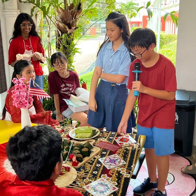 The school community celebrating 