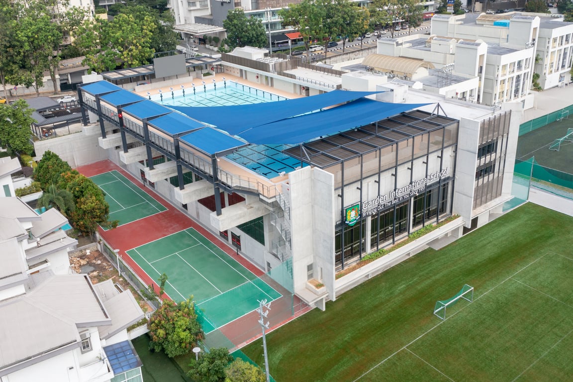 The new Sports Complex with an Olympic-sized swimming pool, indoor courts, tennis courts and a fitness suite.