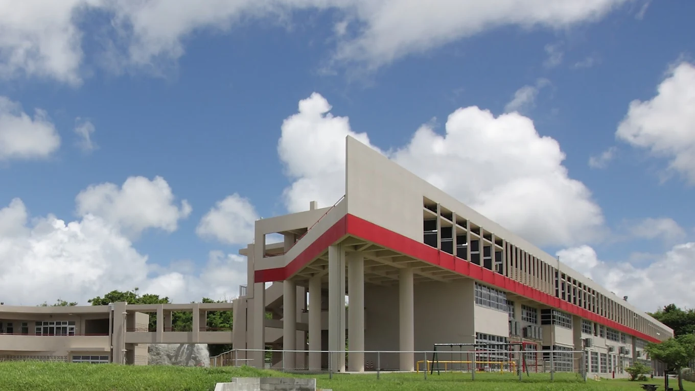 An exterior view of the main academic building.