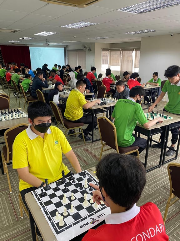 Chess competitions underway on campus.