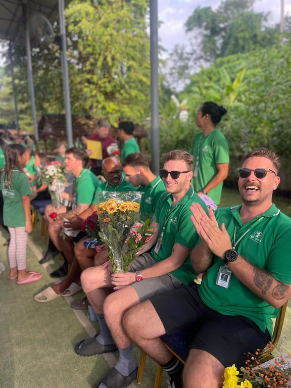 Flowers and smiles shared in honor of Teacher’s Day.