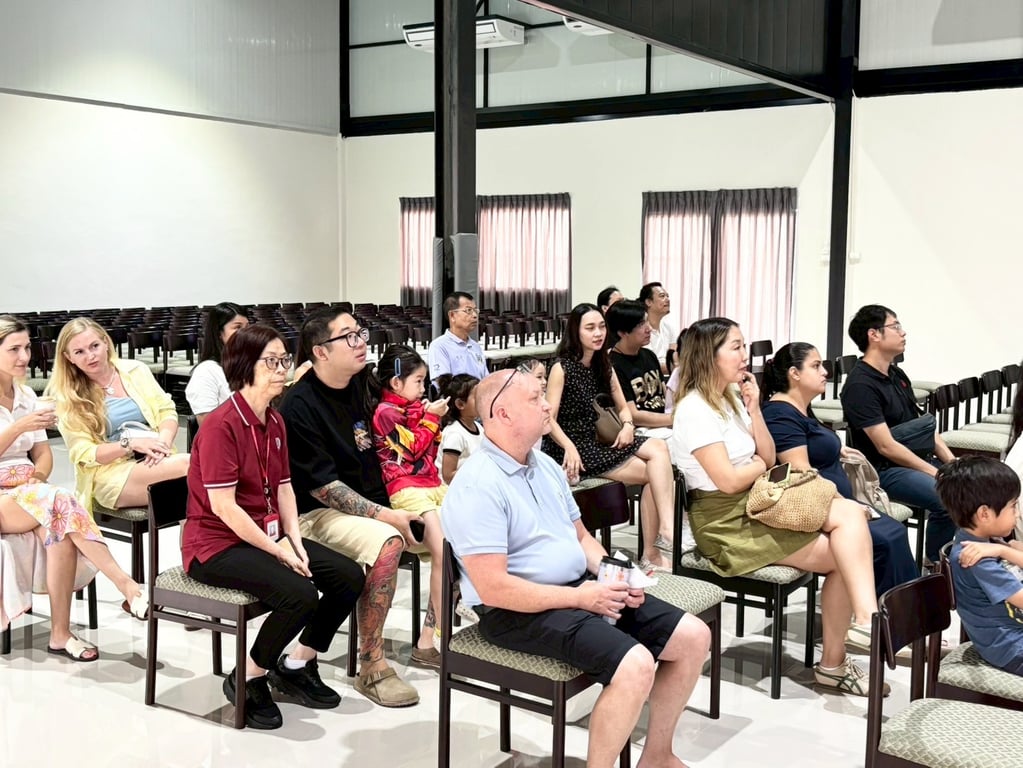Kindergarten parents attending an introduction meeting at Phoenix Wittaya School.