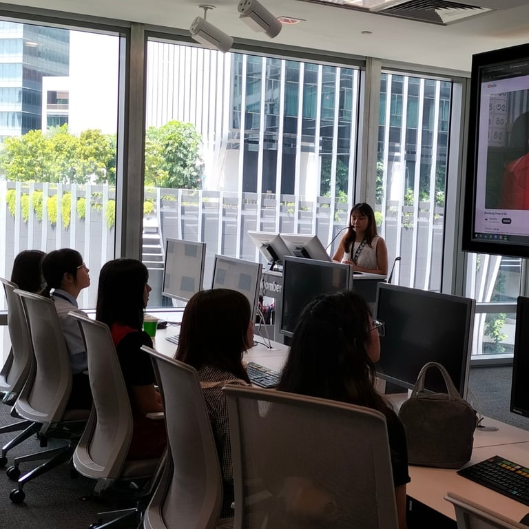Students take in a visual presentation during lessons