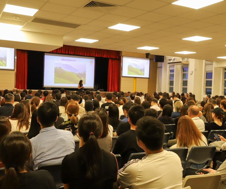 Parents gathered in the hall for Back-to-School Night.