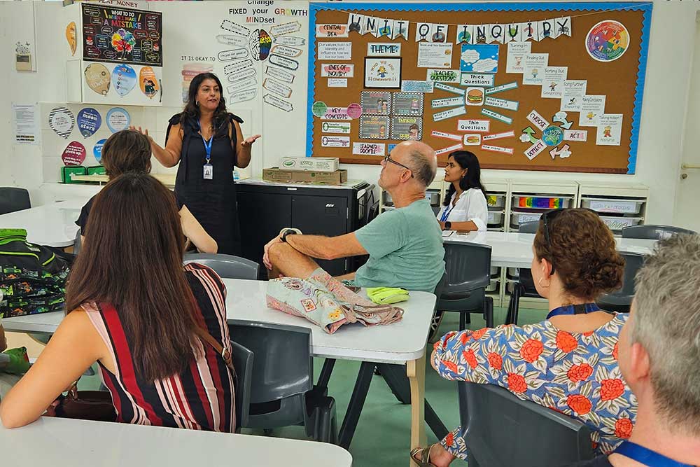 Parents attending Primary Open House to meet teachers, find out how their child is settling, and explore the classroom.