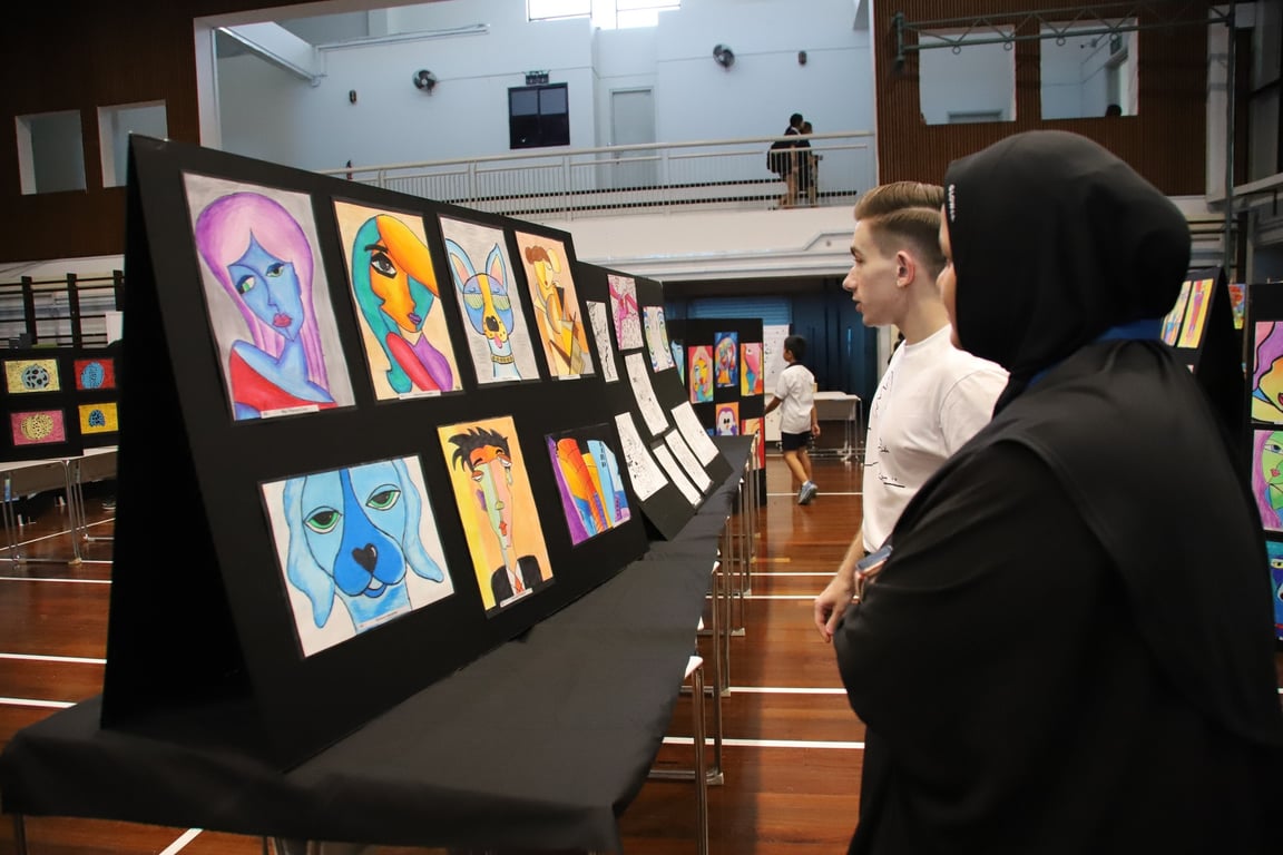 Students showcase their work to the school community with the ECPS Art Exhibition