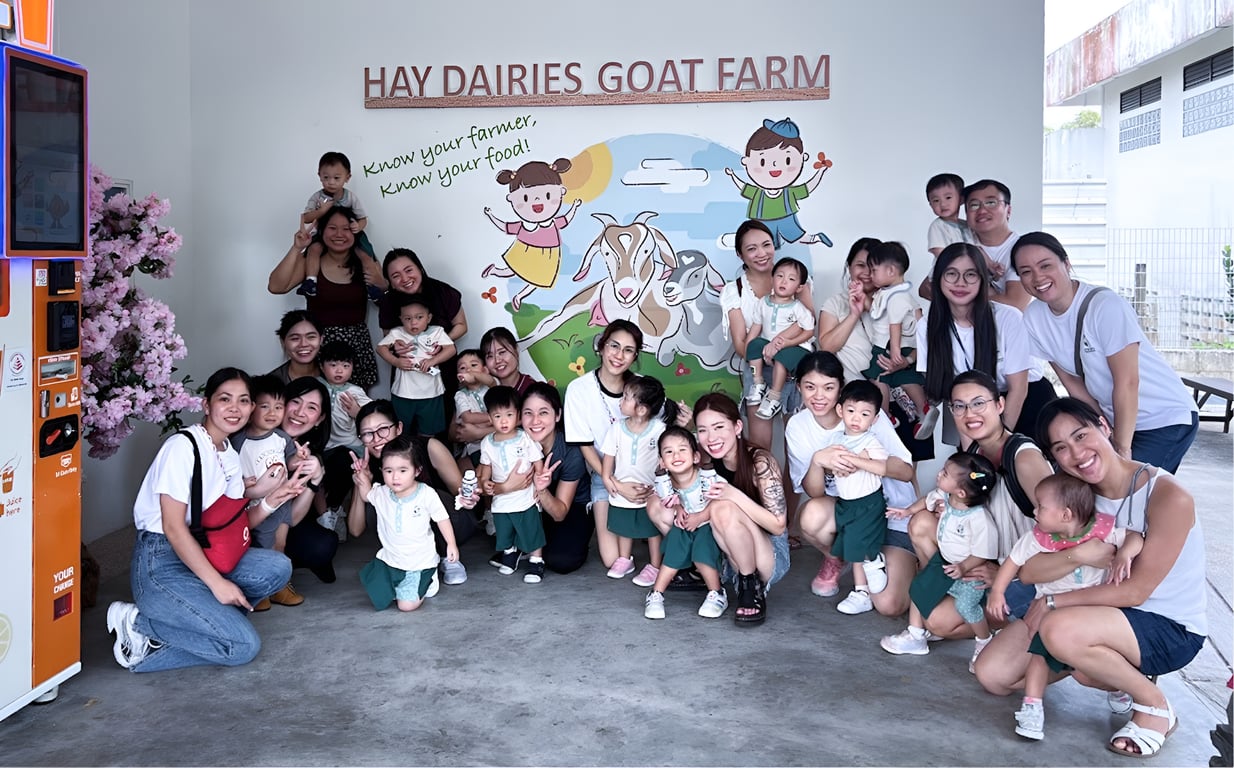 Playgroup children enjoyed a fun excursion to Hay Dairies Goat Farm, where they fed, petted, and learned all about goats.