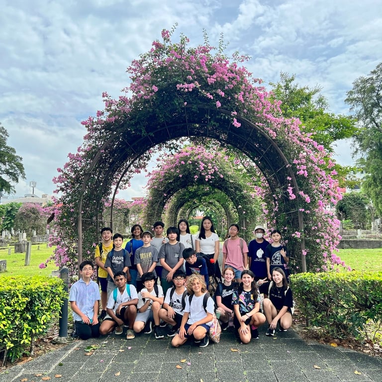 Grade 7 students visited the Japanese Cemetery to learn of the heritage, legacy, and stories of Singapore's Japanese community.