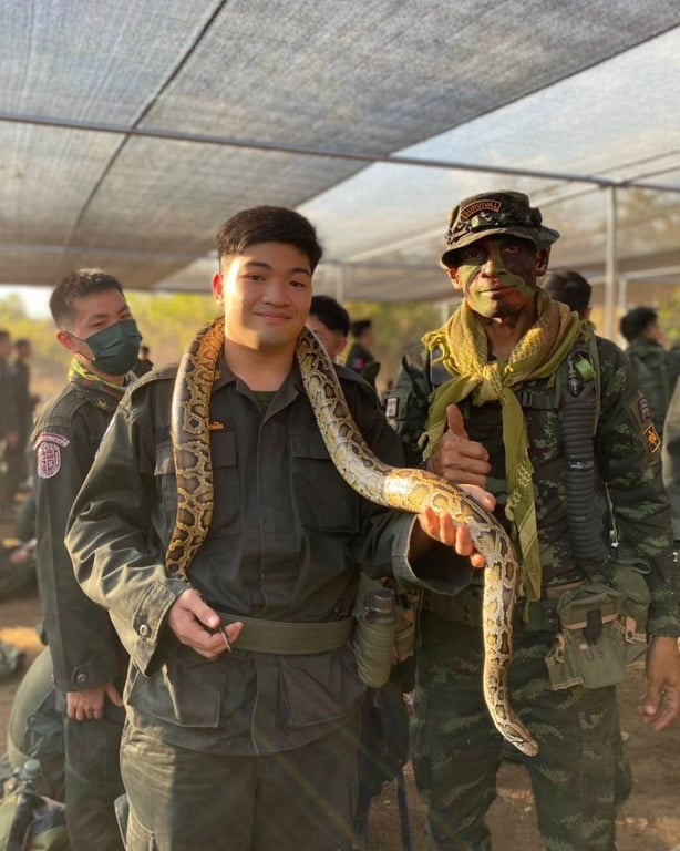 Students on a wilderness adventure, engaging in survival training and hands-on experiences with wildlife.