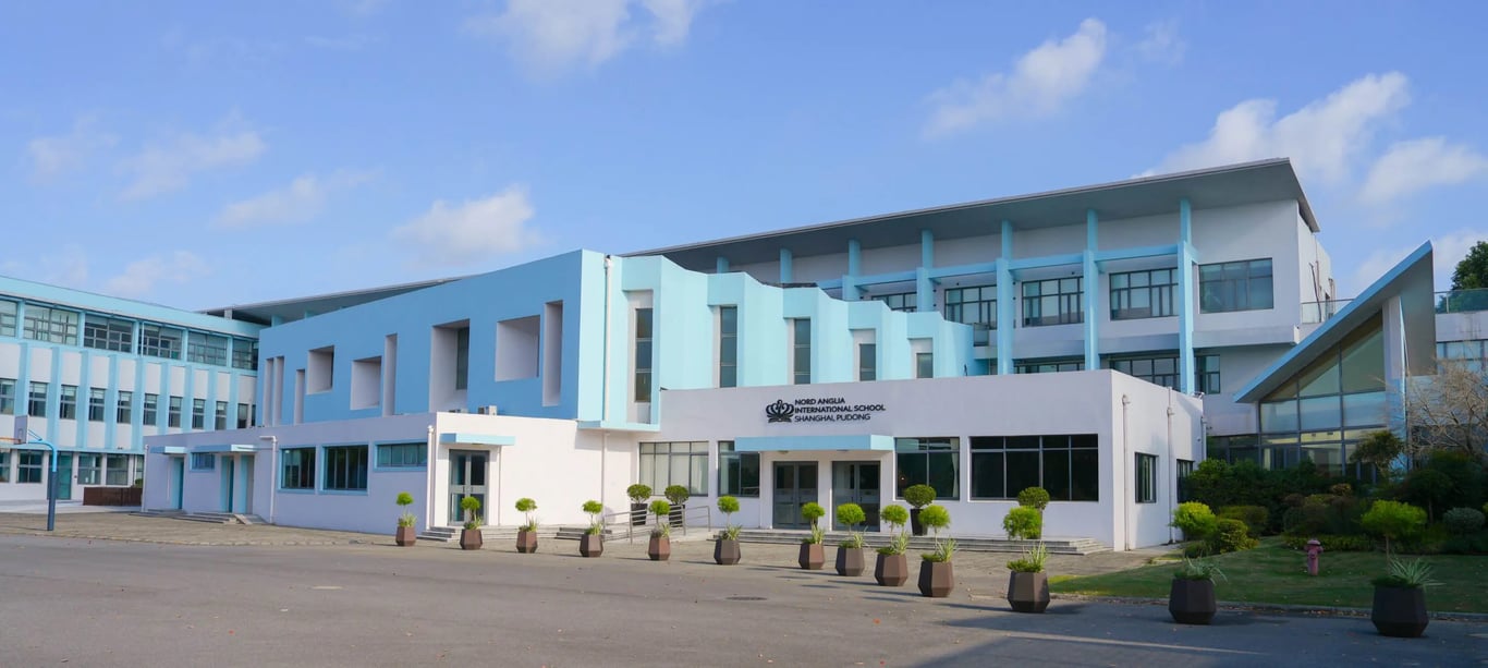A view of the modern architectural design at Nord Anglia International School.