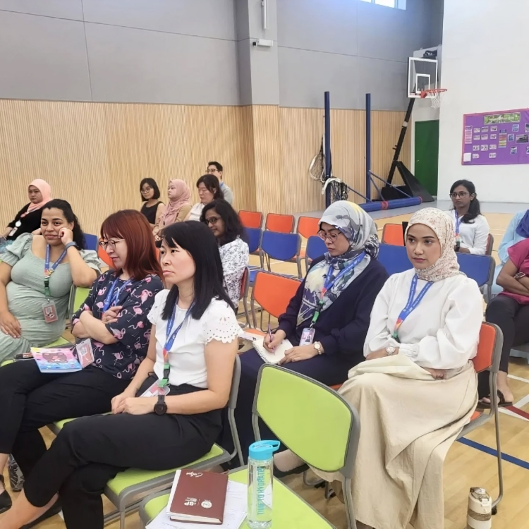 Parents attending the orientation day on the first day of school.