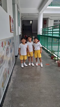 Students posing during recess.