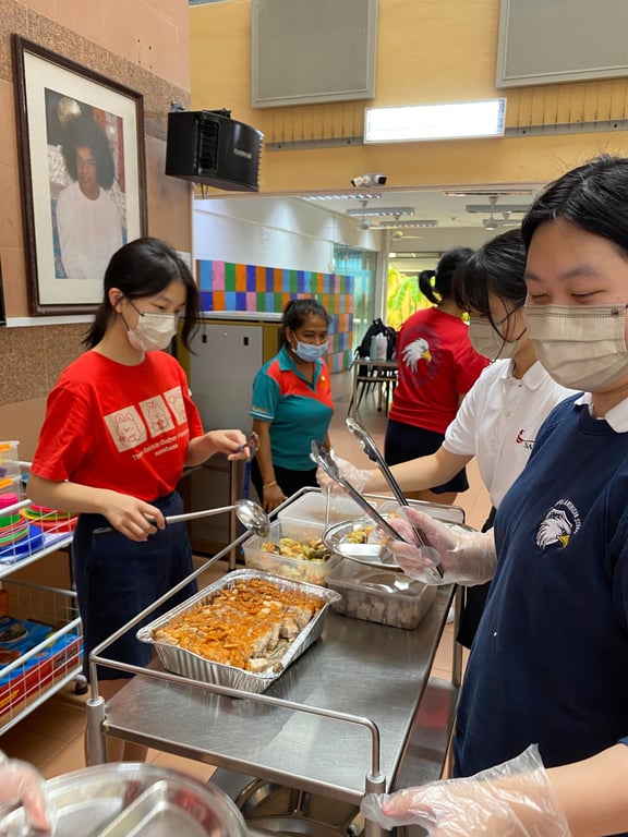 Students volunteering with the Singapore Leprosy Relief Association (SILRA) Home on World Leprosy Day