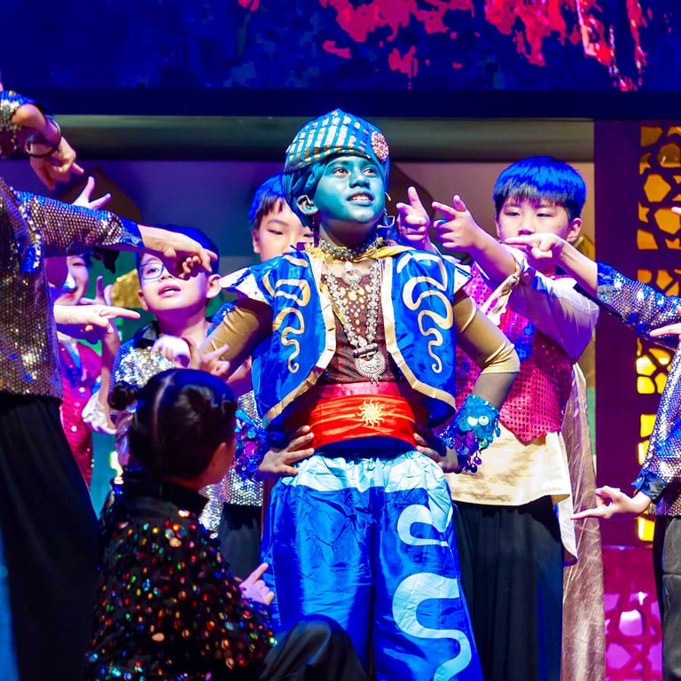Students take to the stage during the theatrical performance of “A Whole New World”.
