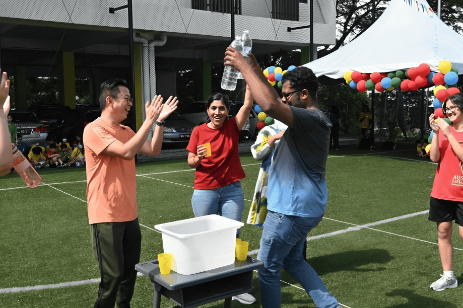 A fun water game lights up the sports day with energy and cheers.