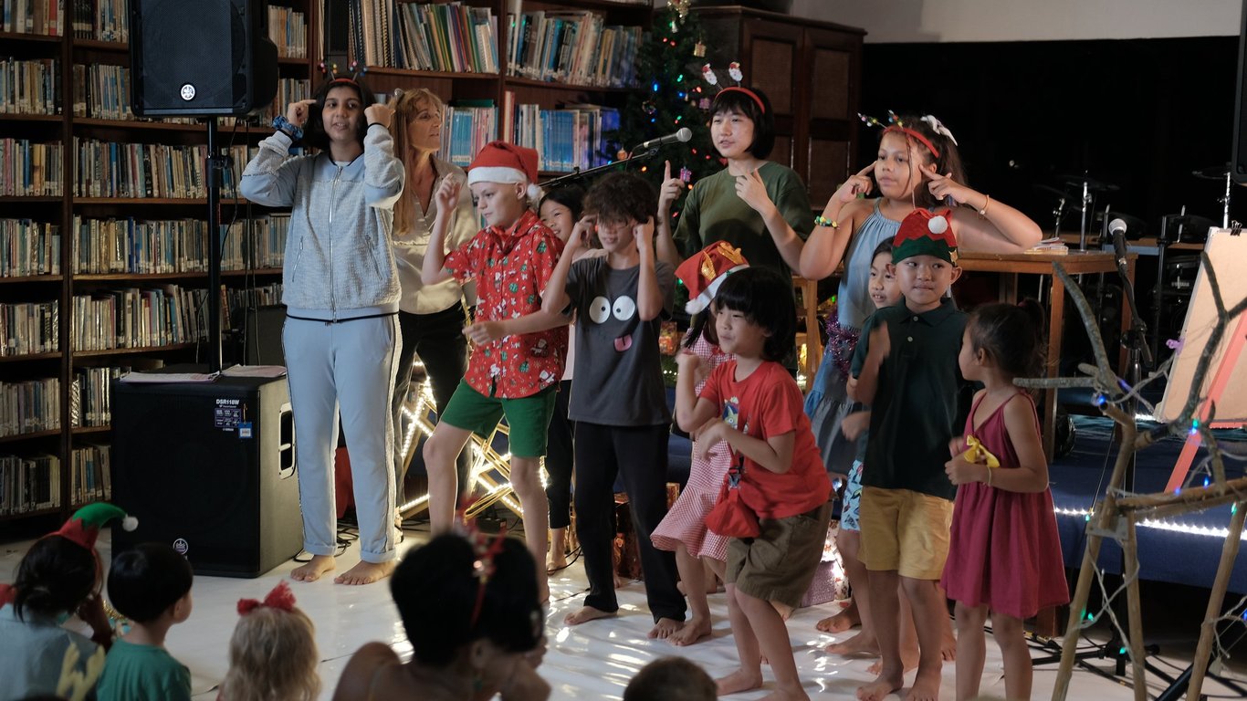 Holiday-themed performance by students.